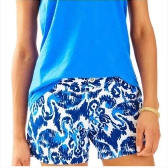 Lilly Pulitzer Callahan Short Blue Flamingo SZ 00 - Picture 1 of 8